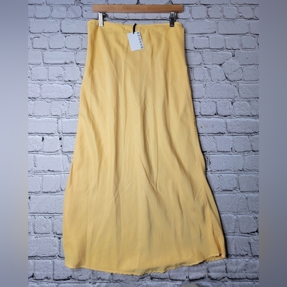 Sincerely Jules for Bandier The Laurel Bias Skirt Silk In Vintage Yellow NWT L - Picture 2 of 10